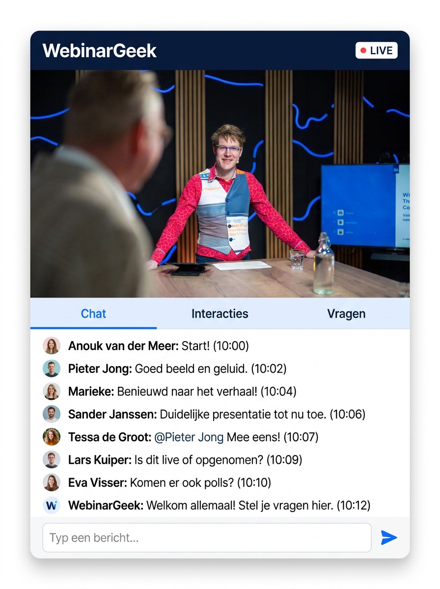 Interactieve meeting vanuit Studio Zeestroom, uitgezonden via Microsoft Teams